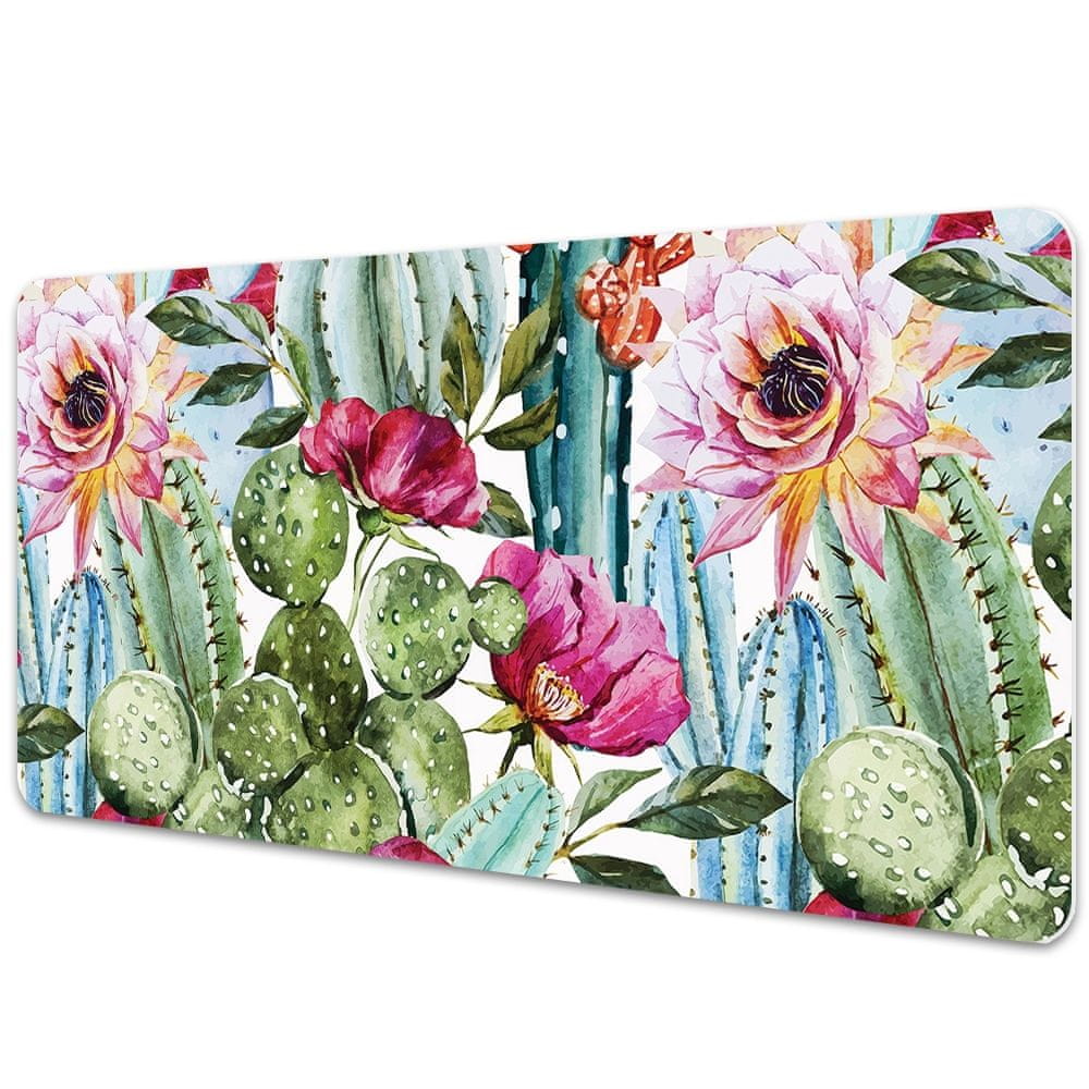 kobercomat.sk Podložka na písací stôl kaktus kvety 100x50 cm 